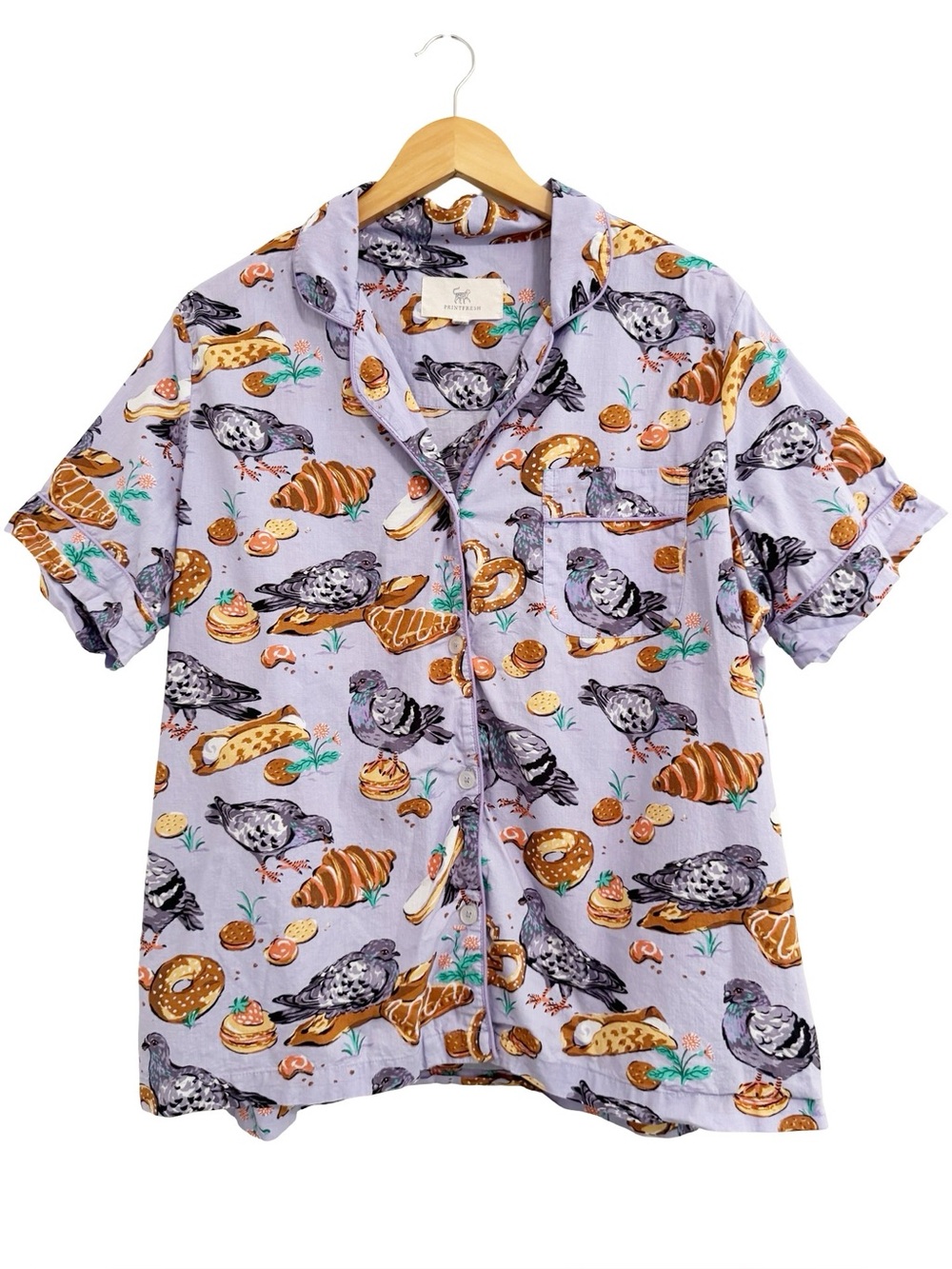 Printfresh Pigeon and Pastry Pajama Top Large